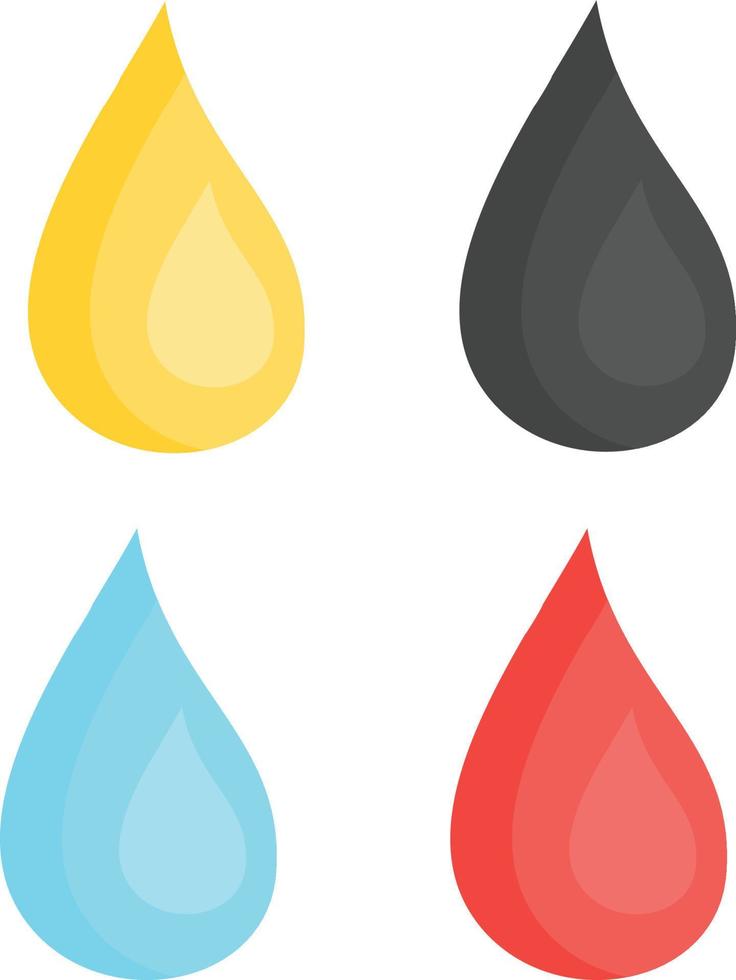 Set of water drop icon isolate on white background. vector