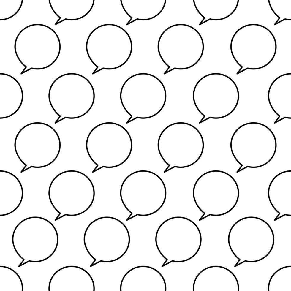 Speech bubbles seamless pattern on white background. vector