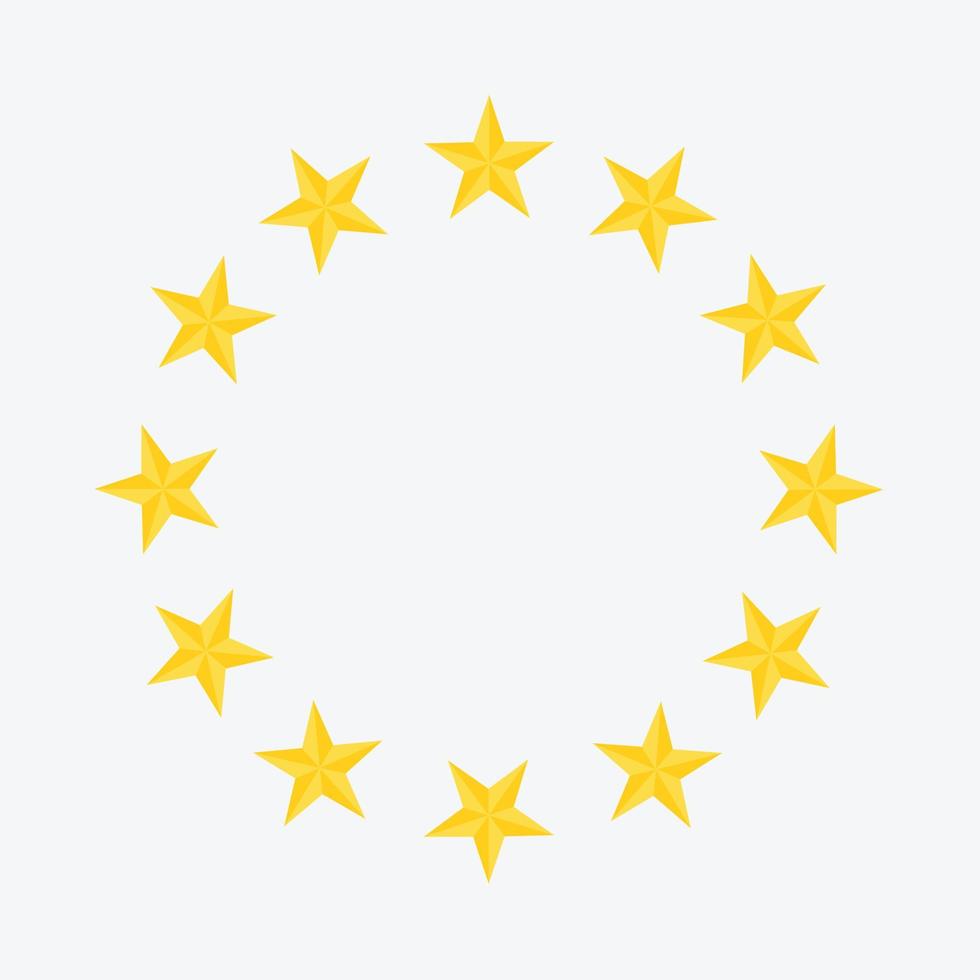 Corona de estrellas de la UE sobre fondo blanco. vector