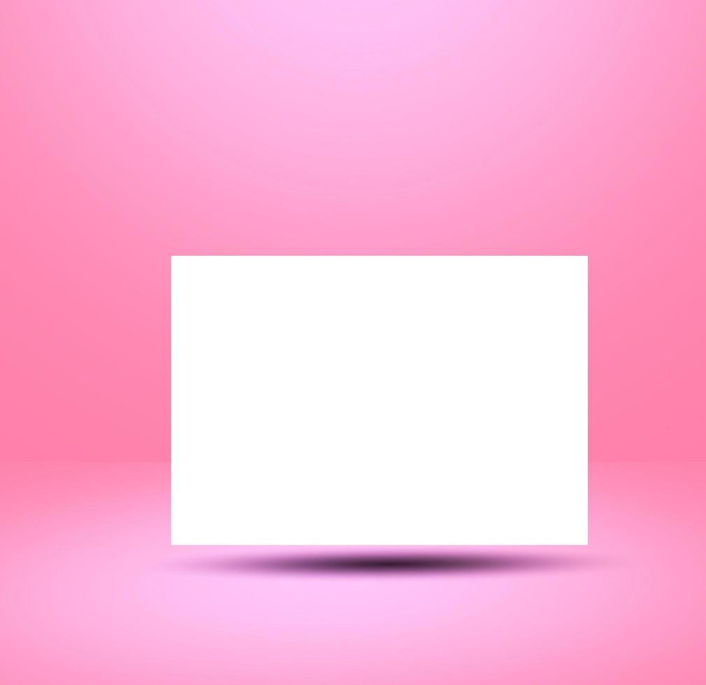 Square white space with isolated shadows on a bright light pink background, gradient color. photo