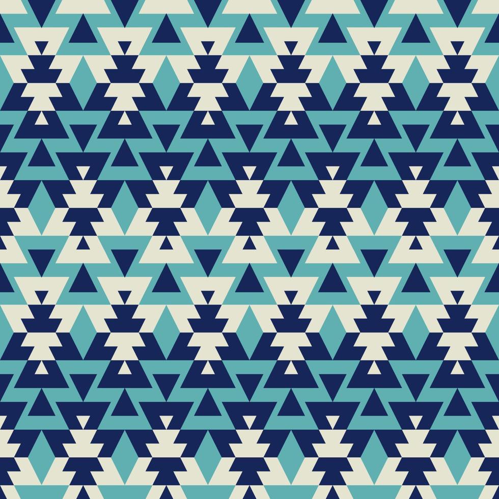 patrón geométrico étnico. étnico azteca forma geométrica color blanco-azul sin fisuras de fondo. patrón navajo. uso para telas, textiles, elementos de decoración de interiores, tapicería, envoltura. vector