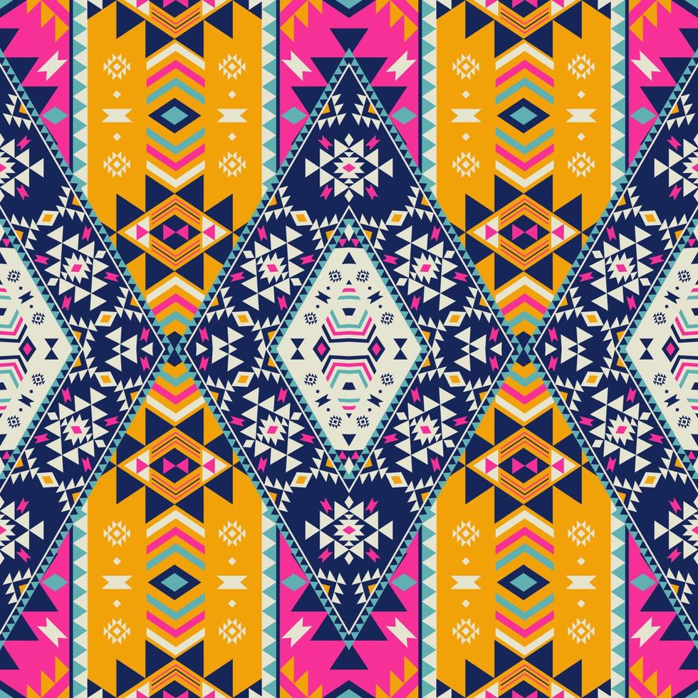 Abstract geometric patchwork pattern. Ethnic southwest aztec geometric colorful patchwork seamless pattern background. Use for fabric, ethnic interior decoration elements, upholstery, wrapping. vector