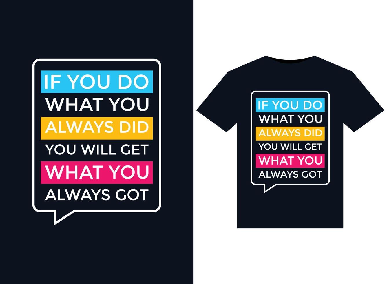 If you do what you always did you will get what you always got illustrations for the print-ready T-Shirts design vector