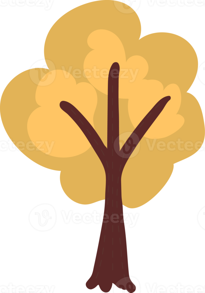 árbol de otoño de estilo plano png