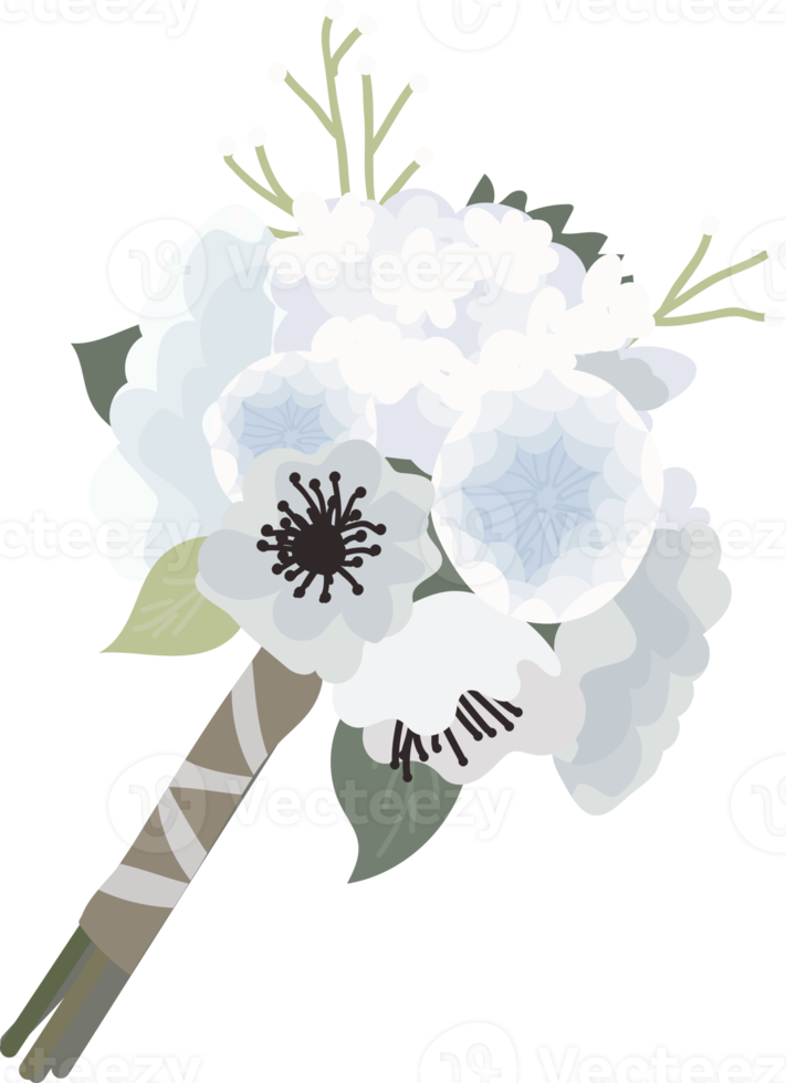 beautiful bridal bouquet collection flat style png