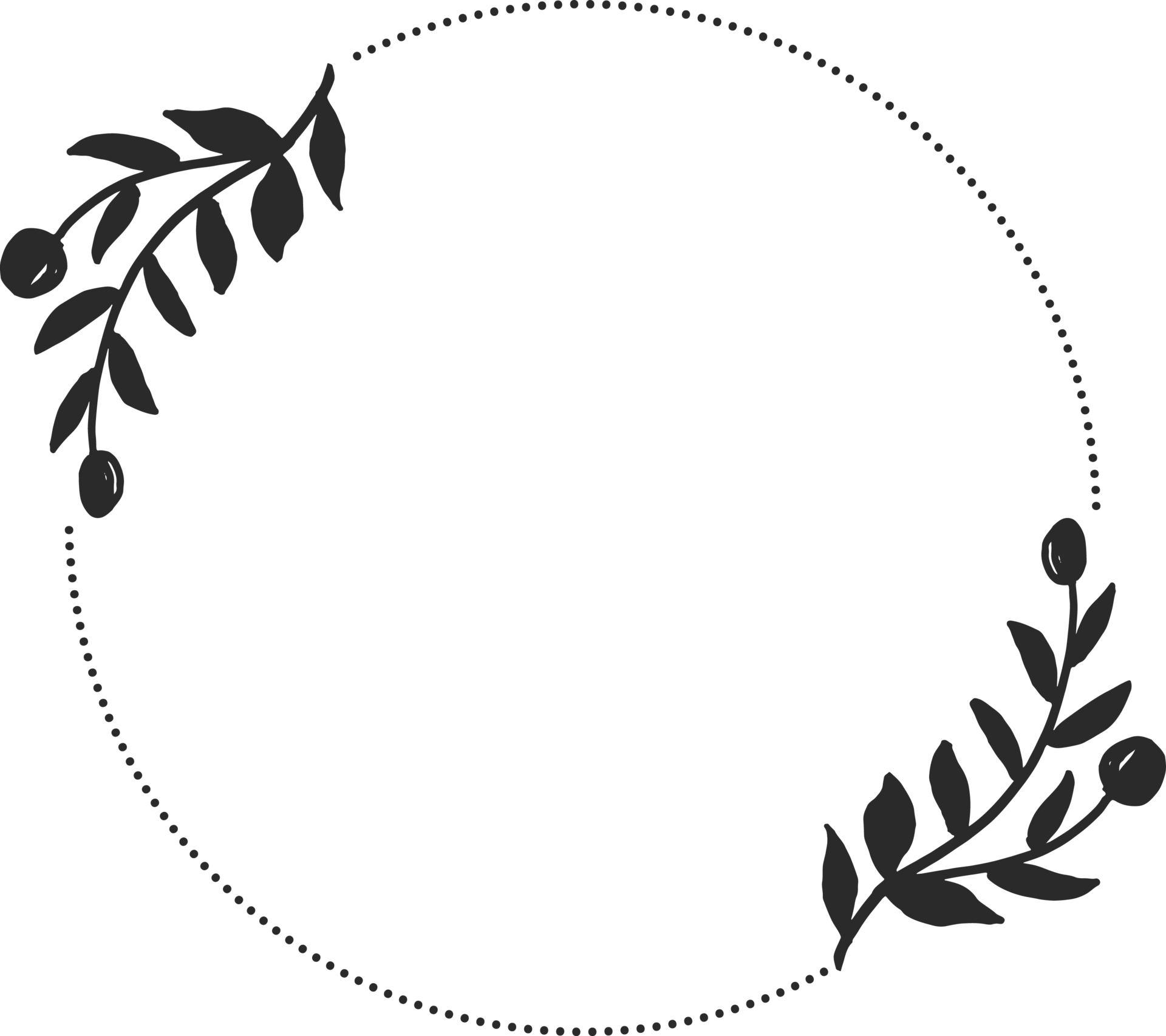 doodle style floral leaf wreath frame 12616576 PNG