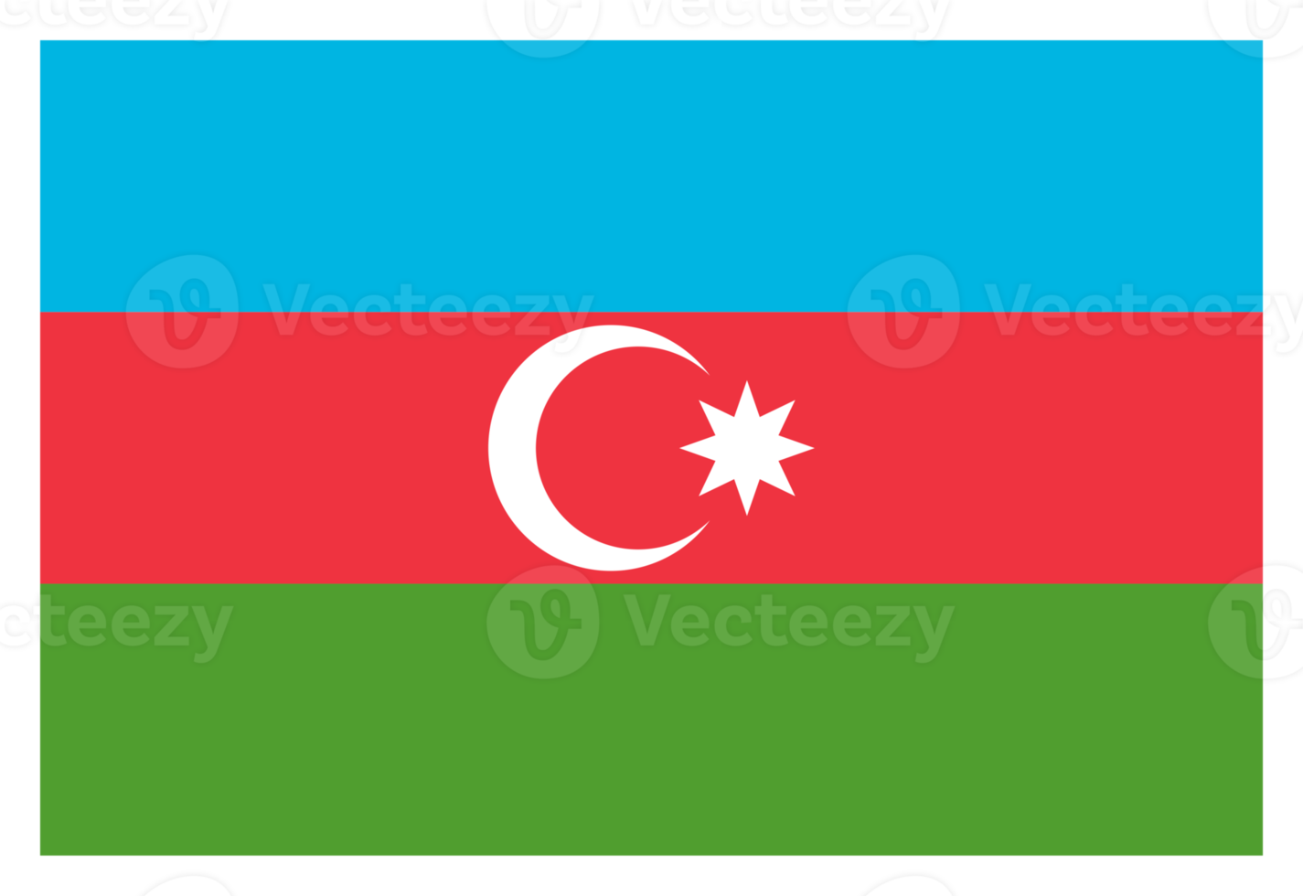 Flag of Azerbaijan, the nation and former Soviet republic, is bounded by the Caspian Sea and Caucasus Mountains, which span Asia and Europe. Format PNG