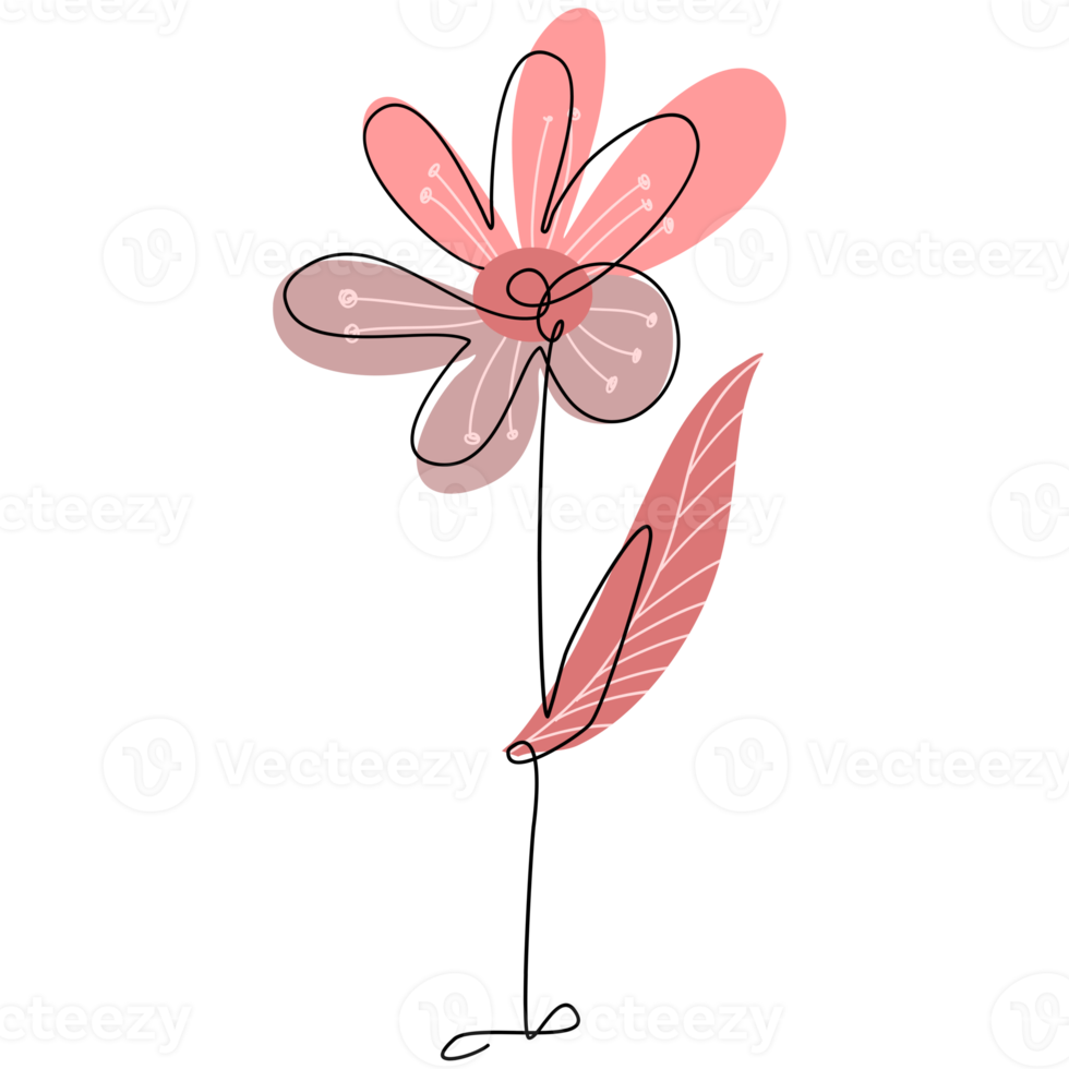 uno linea fiore disegno png