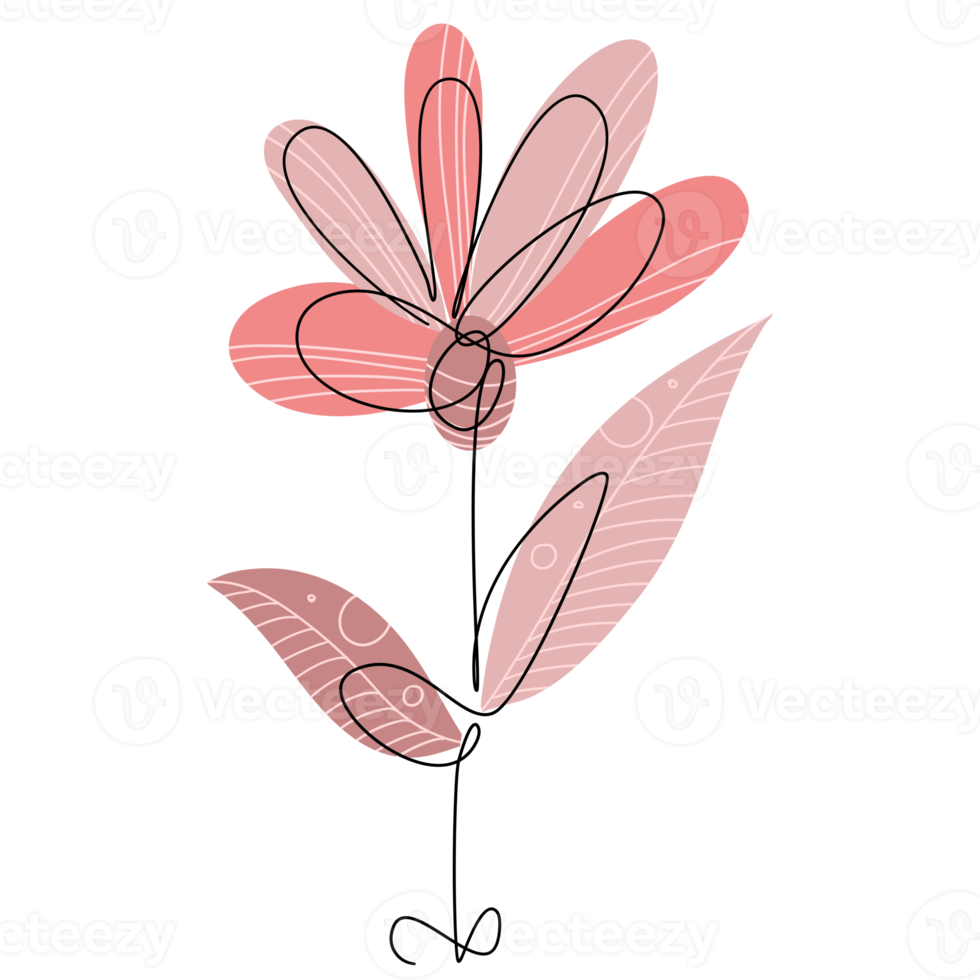 ett linje blomma teckning png