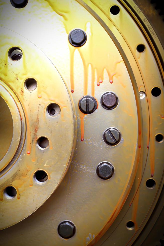 close up view of gears from  mechanism photo