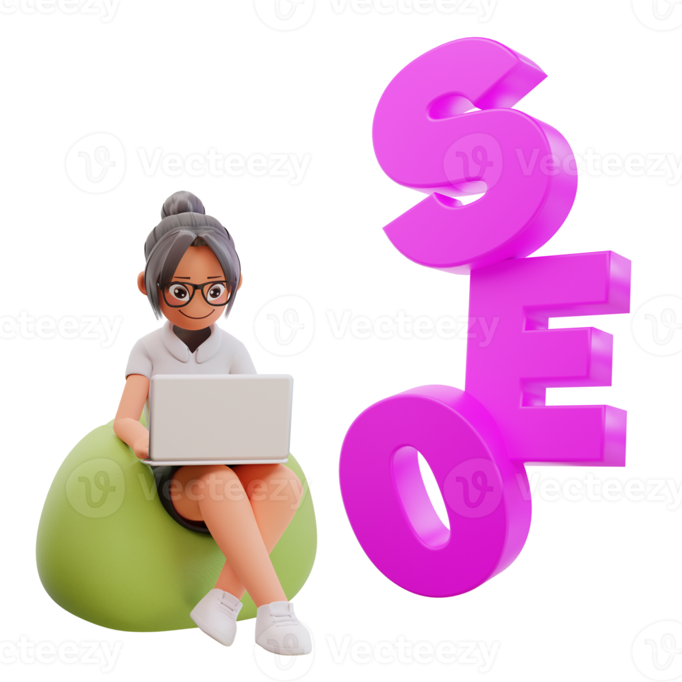 Seo analytics concept 3d illustration png