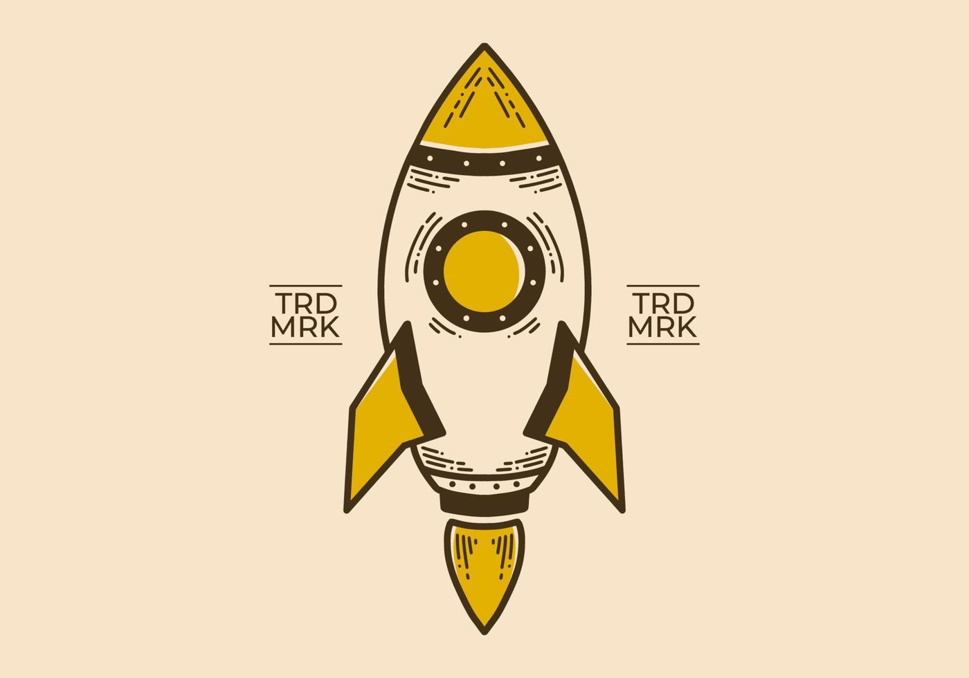 Brown yellow color of a flying rocket vector