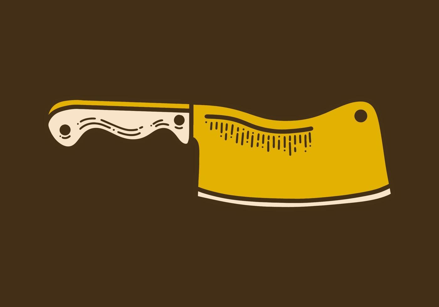 Vintage art drawing of a meat cleaver knife vector