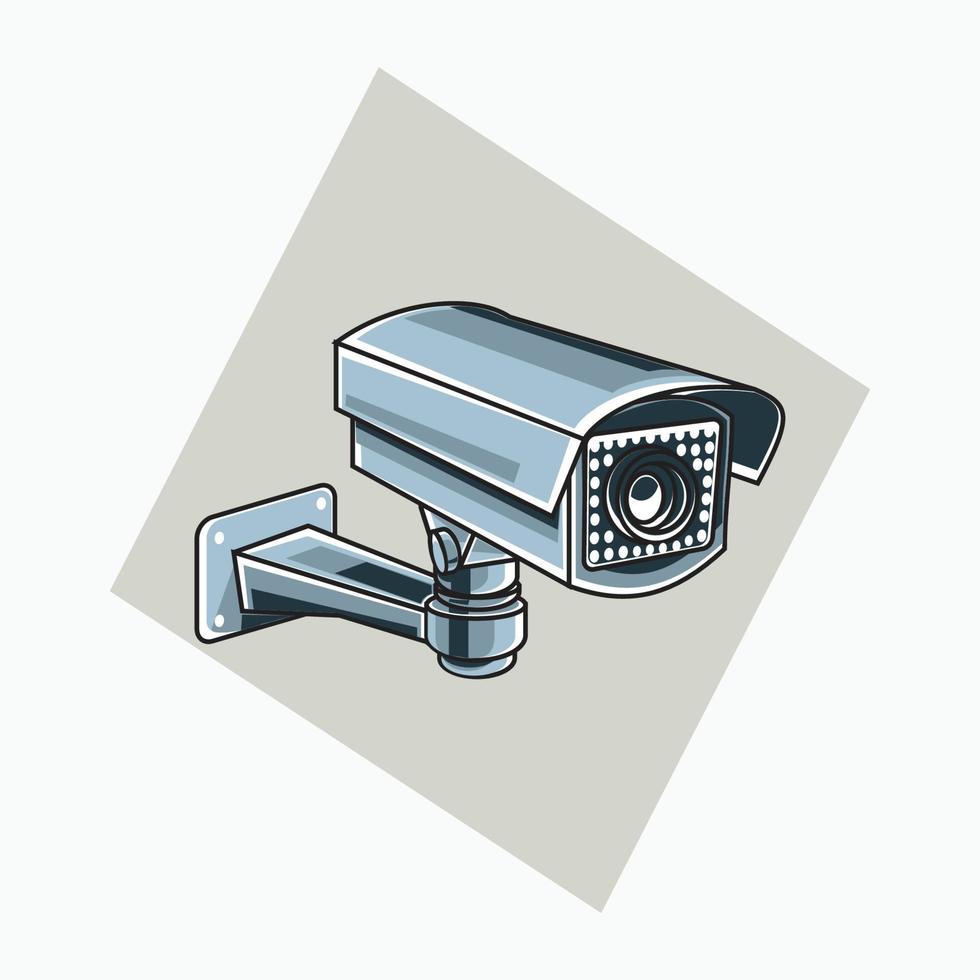 Grey CCTV icon - colored icon, symbol, cartoon logo for security system vector