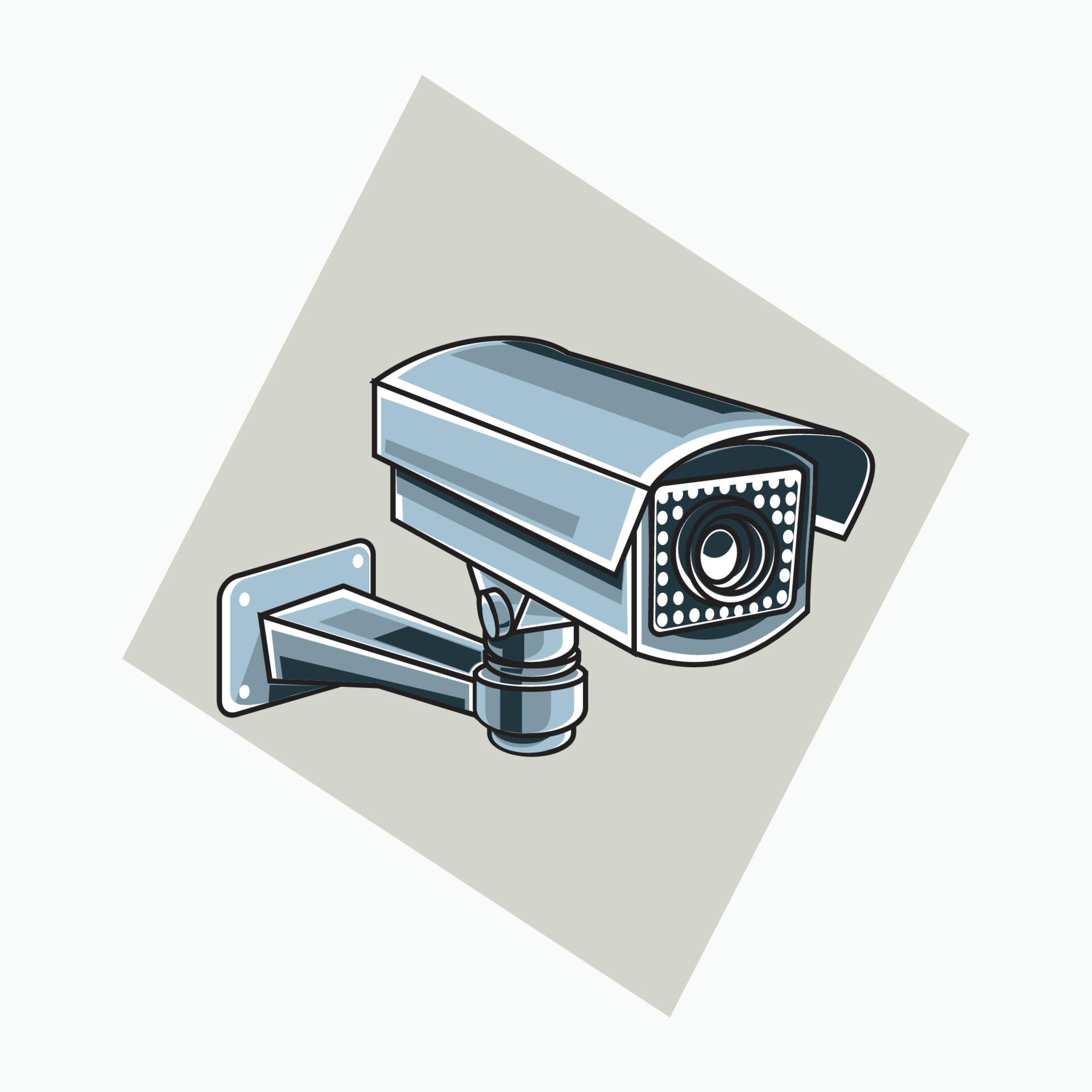 Grey CCTV icon colored icon, symbol, cartoon logo for security system