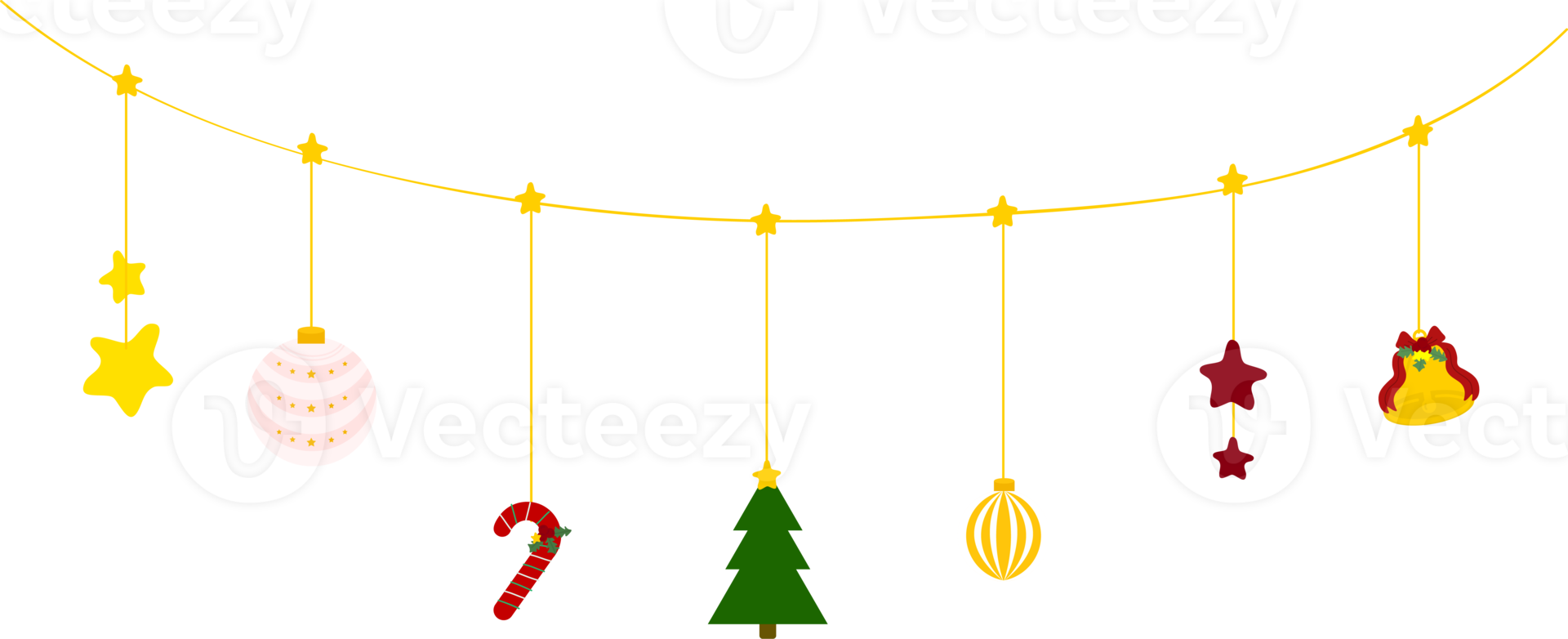 impostato di Natale decorazione elementi. ghirlande, bandiere, etichette, bolle, nastri e adesivi. collezione di allegro Natale decorativo icone. png