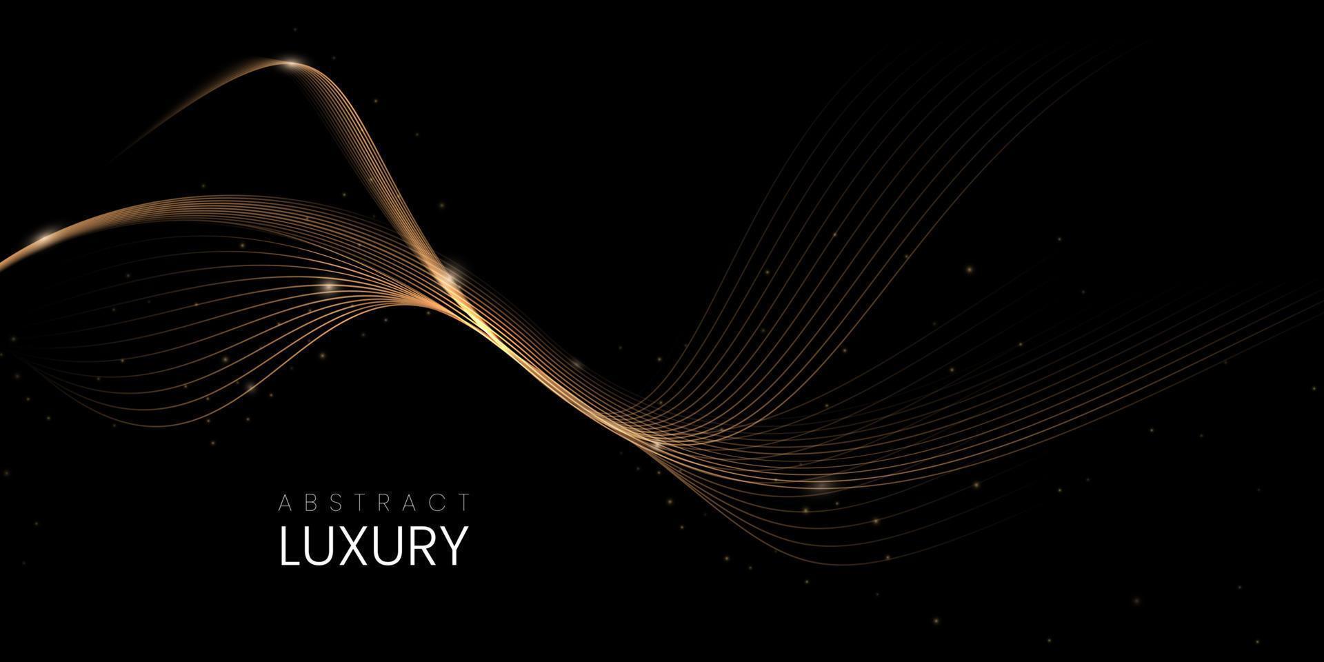Abstract luxury background with golden glowing lines for poster, banner, backdrop vector