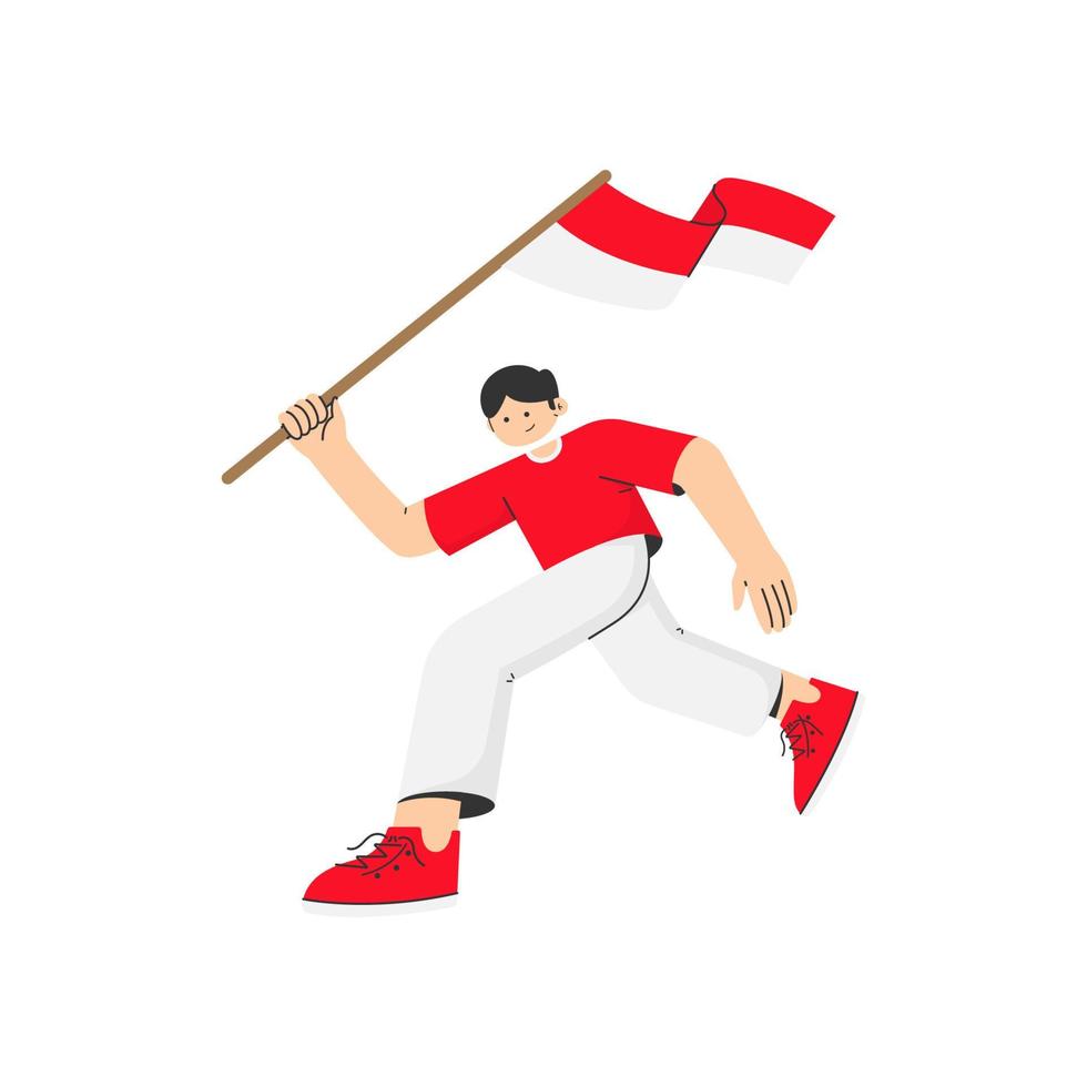 flat indonesian heroes vector