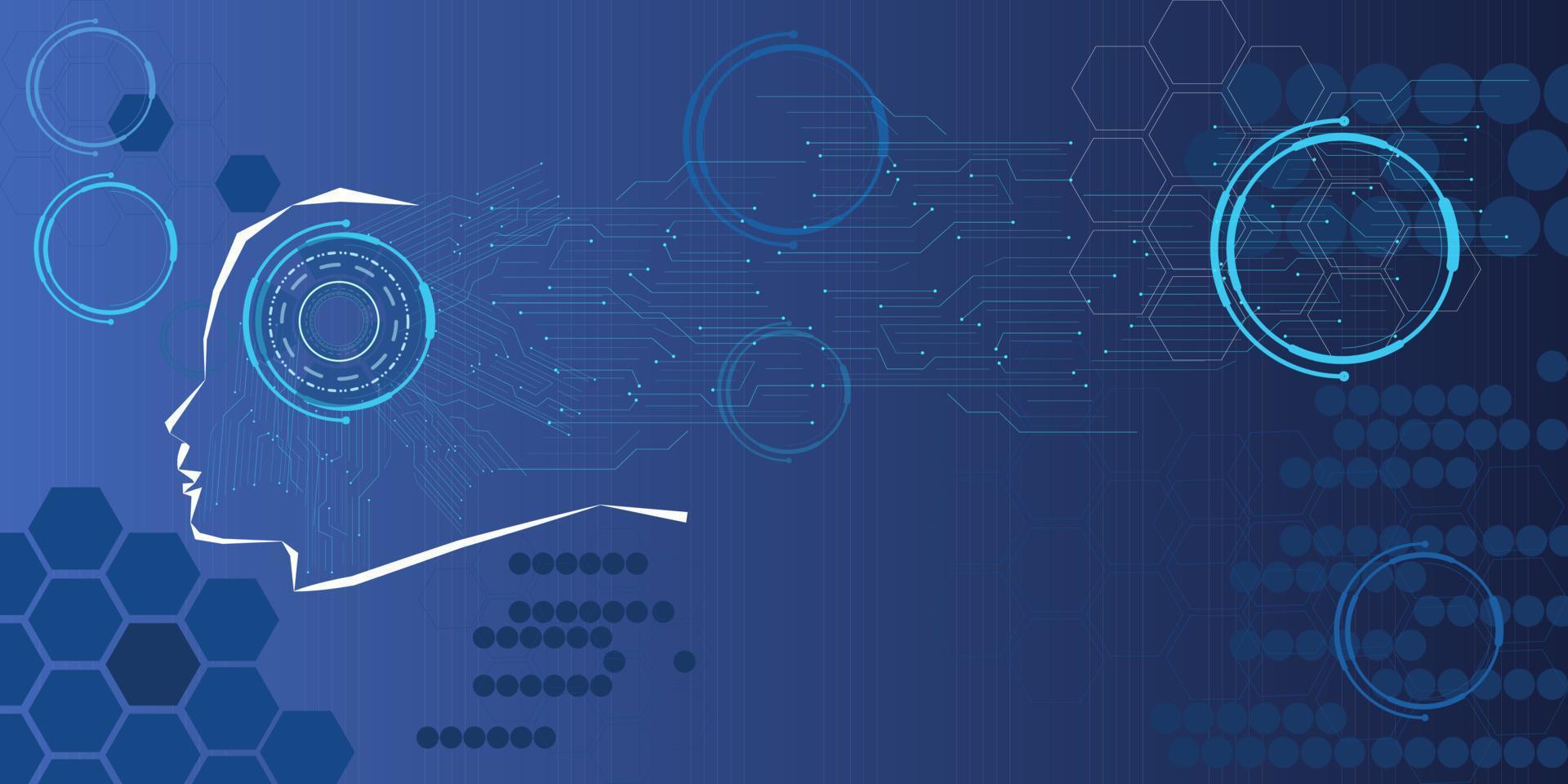 Background technology artificial intelligence mechanica futuristic human mind vector