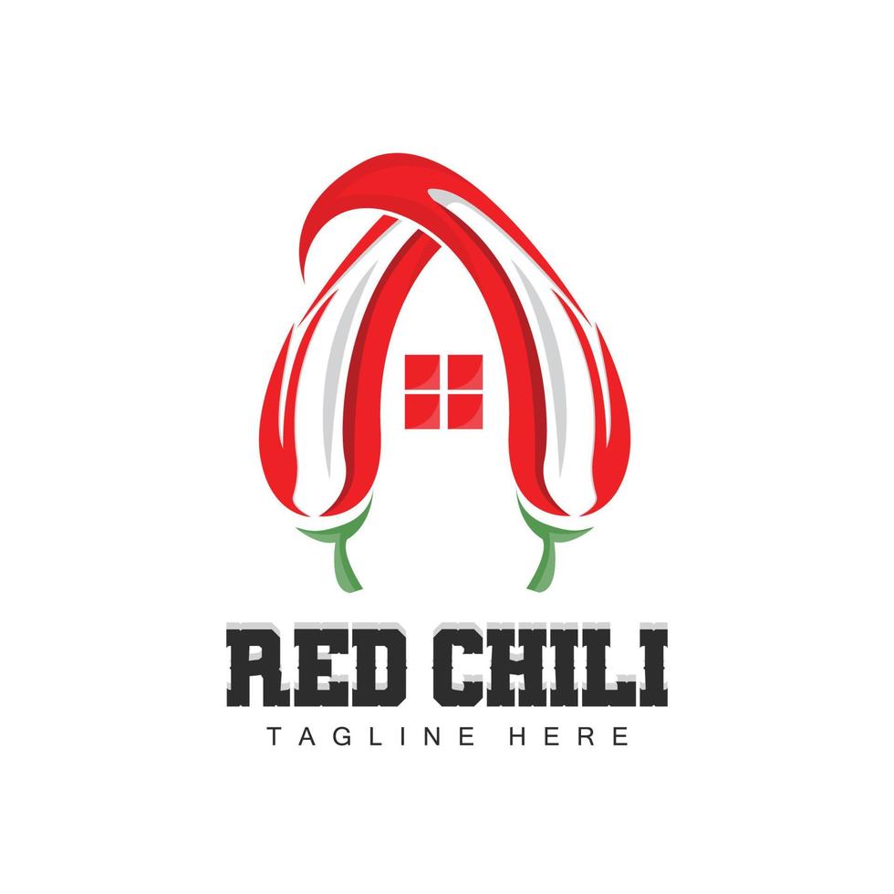 Red Chili Logo, Hot Chili Peppers Vector, Chili Garden House Illustration, Company Product Brand Illustration vector