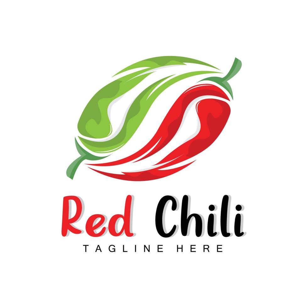 logotipo de chile rojo, vector de chile picante, ilustración de la casa del jardín de chile, ilustración de la marca del producto de la empresa