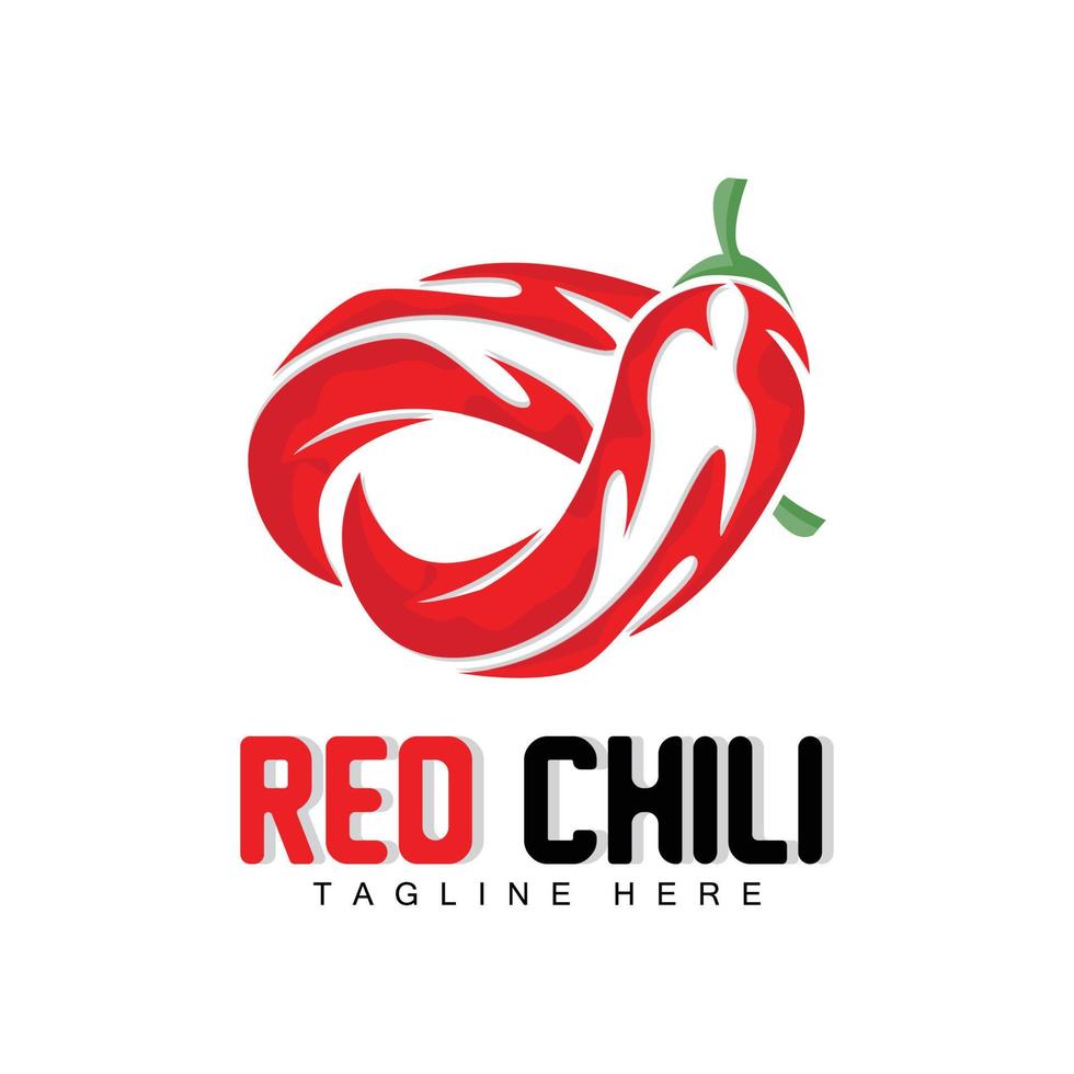 logotipo de chile rojo, vector de chile picante, ilustración de la casa del jardín de chile, ilustración de la marca del producto de la empresa