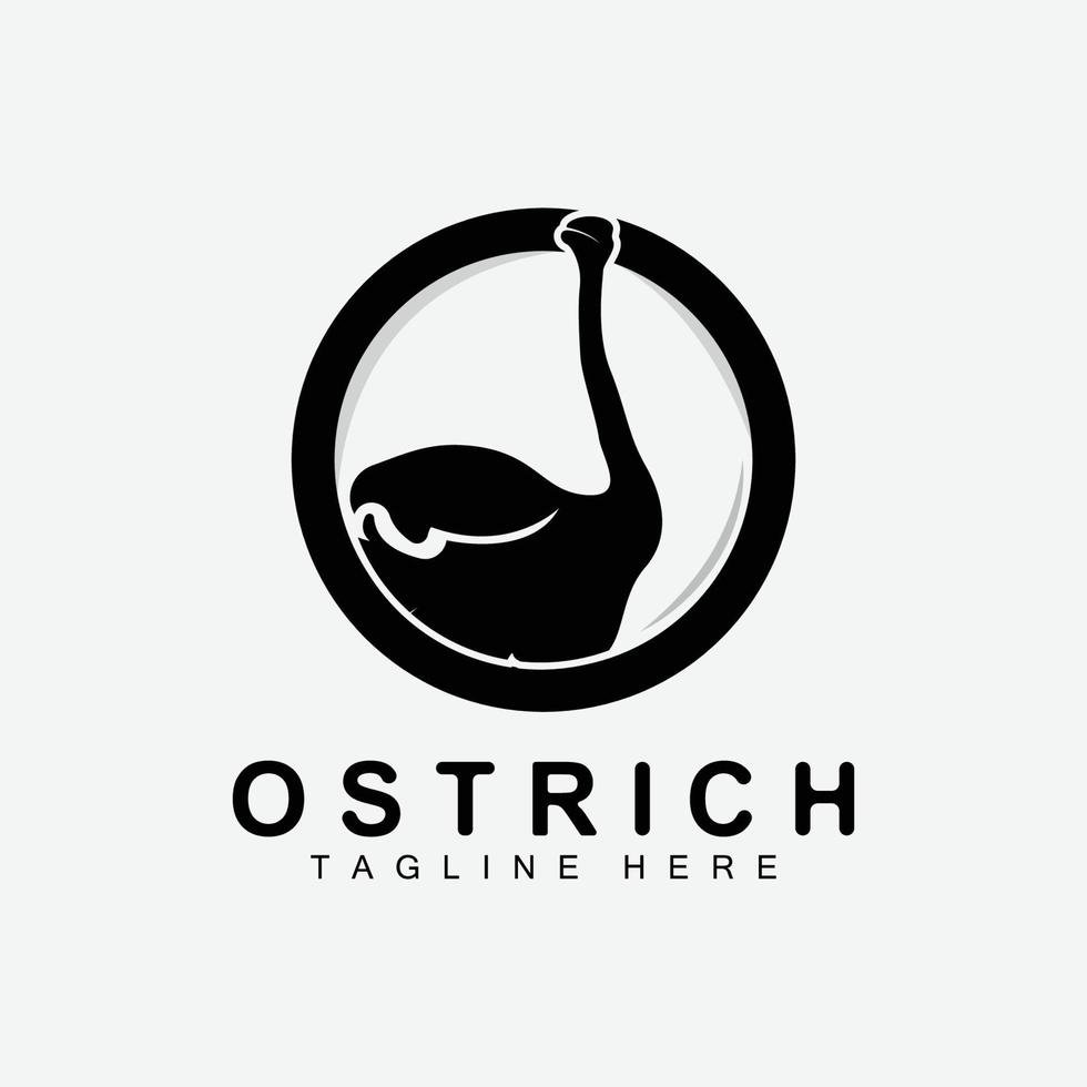 Ostrich Logo Design, Desert Animal Illustration, Living In The Forest, Vector Camel Brand Product