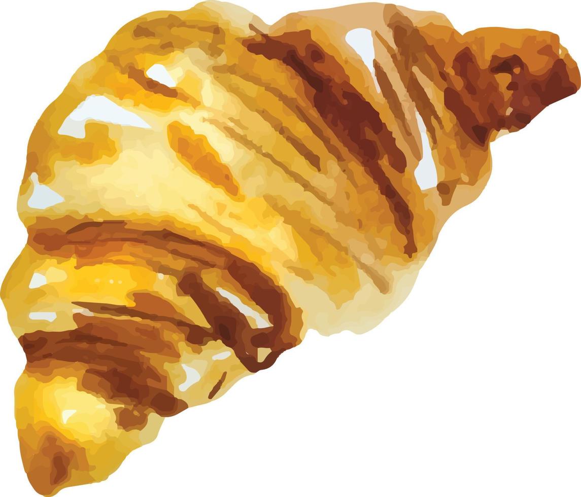 Watercolor bakery croissant vector