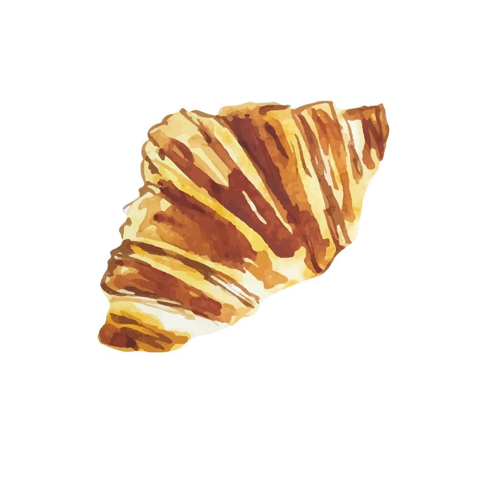 Watercolor bakery croissant vector