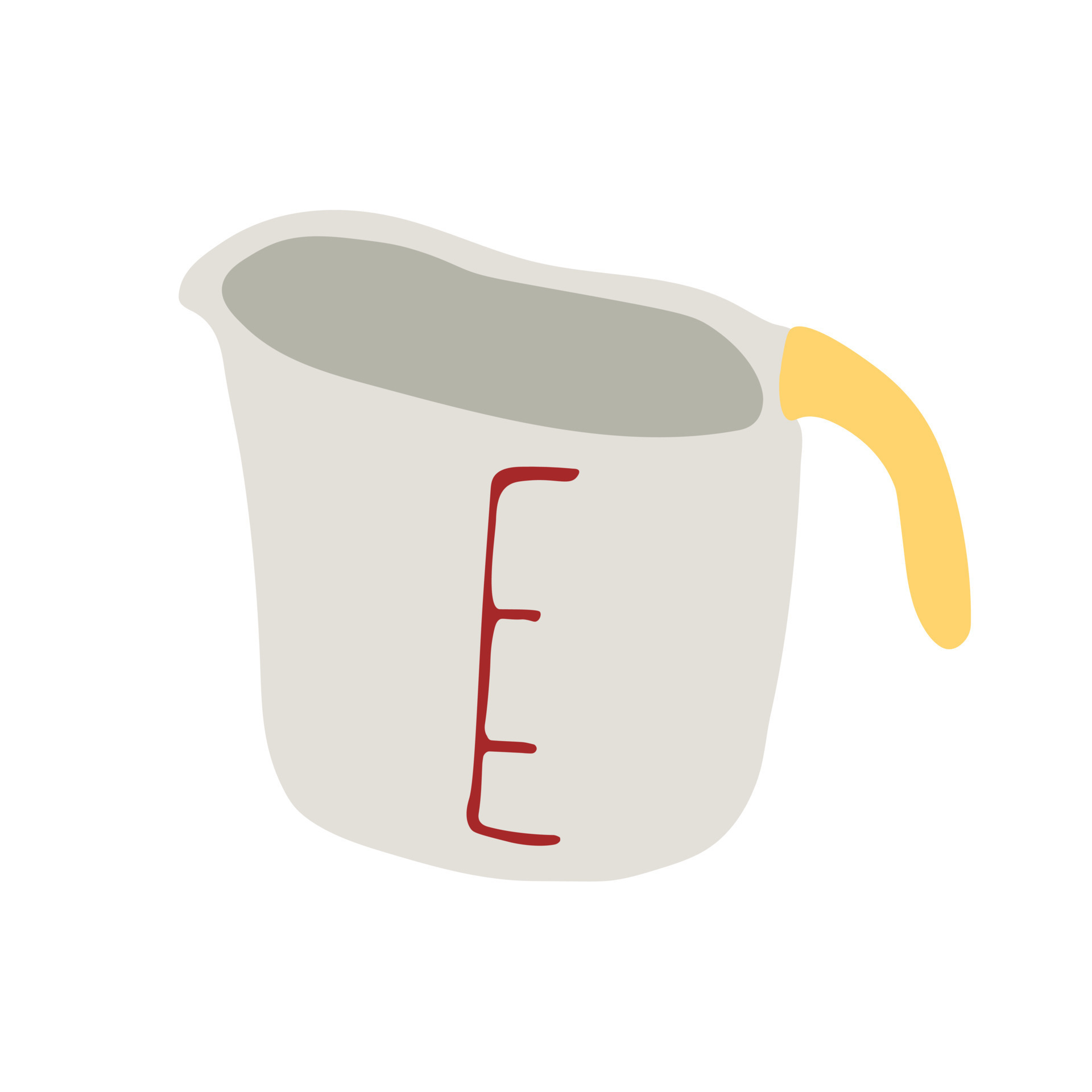 Confectionery measuring cup. Cooking utensils on the white background