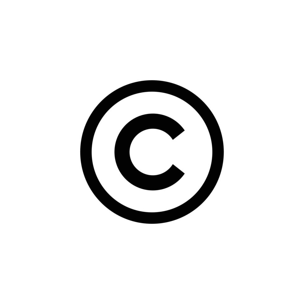 copyright simple plano símbolo icono vector ilustración