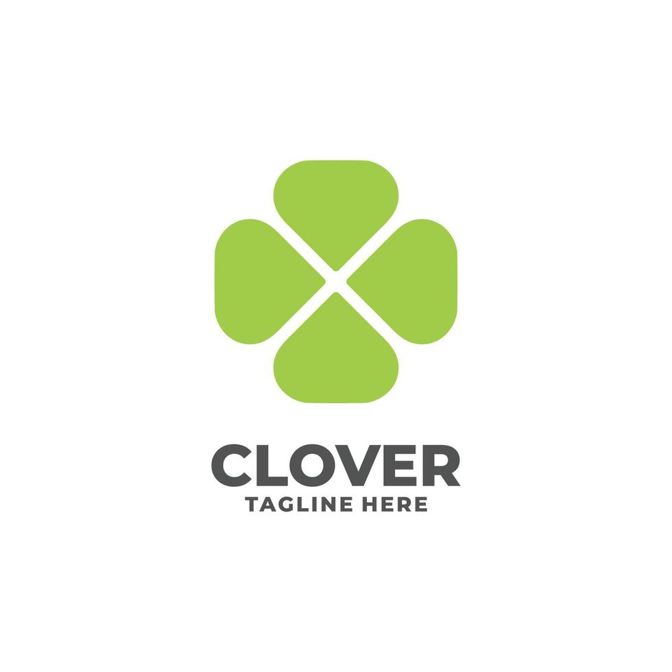 Clover simple flat logo design vector