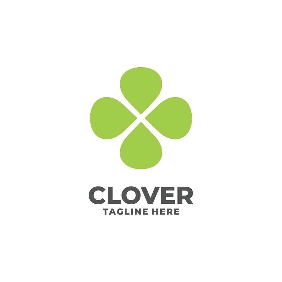 Clover simple flat logo design vector