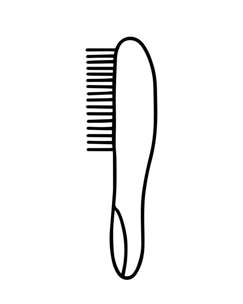 Doodle masaje cepillo para el cabello ilustración vectorial. cepillo para el cabello dibujado a mano para peinar aislado vector