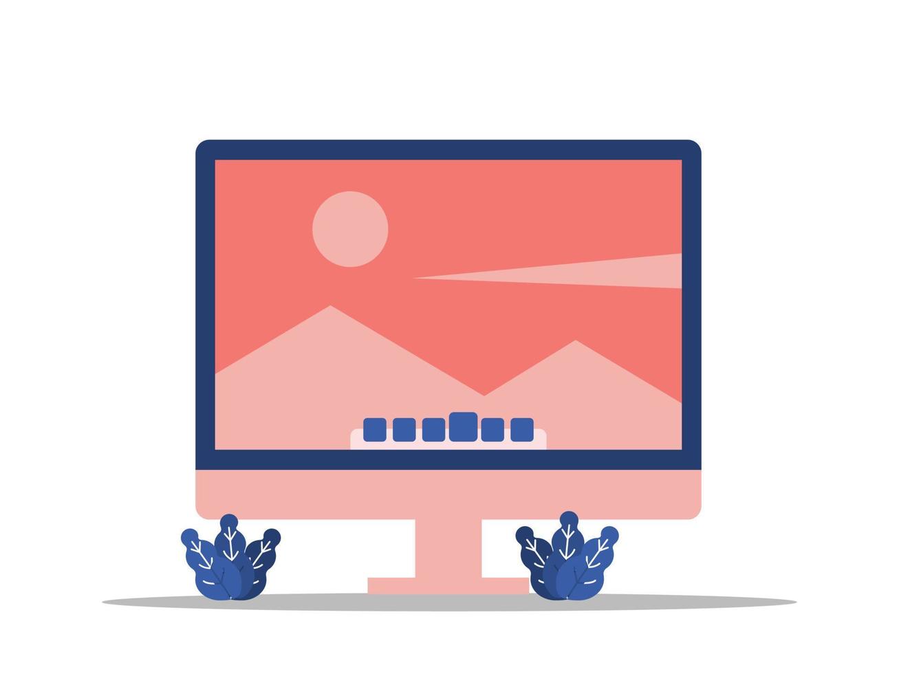 Gadget with man flat illustration vector