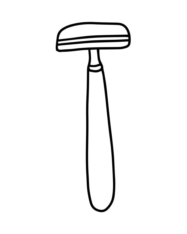Doodle barber razor vector illustration. Hand drawn blade for shaving.