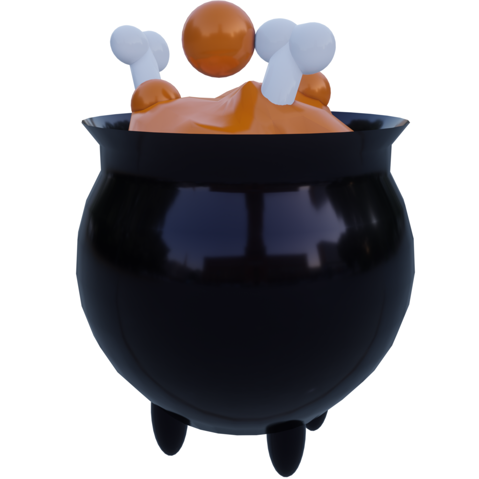 Magic Cauldron 3D Icon illustration png