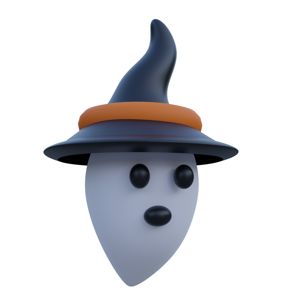 Cute Ghost 3D Icon illustration png