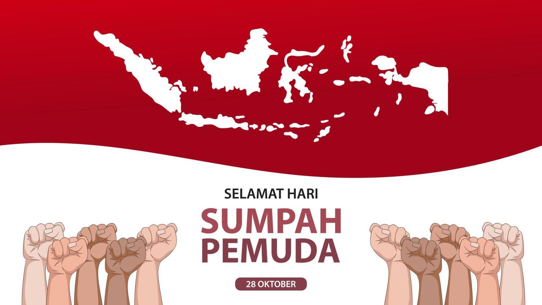 Hari Sumpah Pemuda, 28 Oktober  October 28, Happy Day Youth Pledge of Indonesia vector
