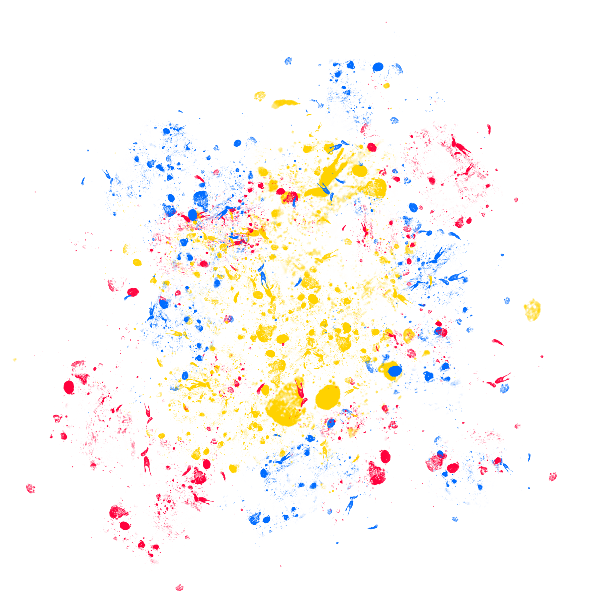 kleurrijke waterverf verfspatten effect gele rode en blauwe kleuren
