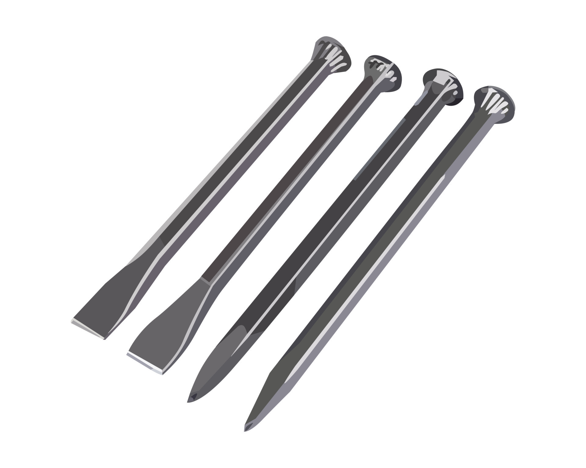 Vector Illustration Masonry Star Chisel isolated on white