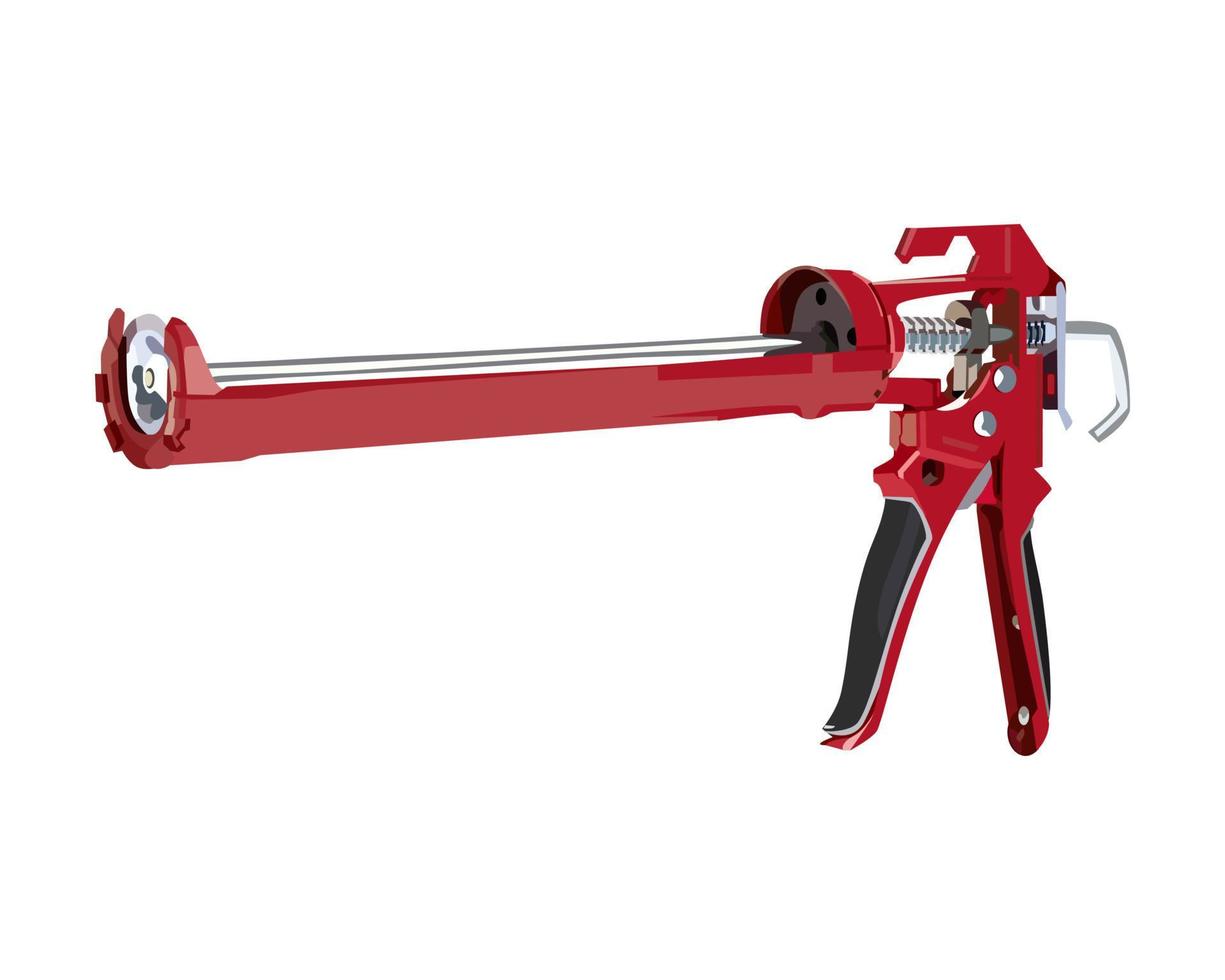 Vector Illustration Sealant Gun Caulking Gun isolated on white background. Carpentry tools.