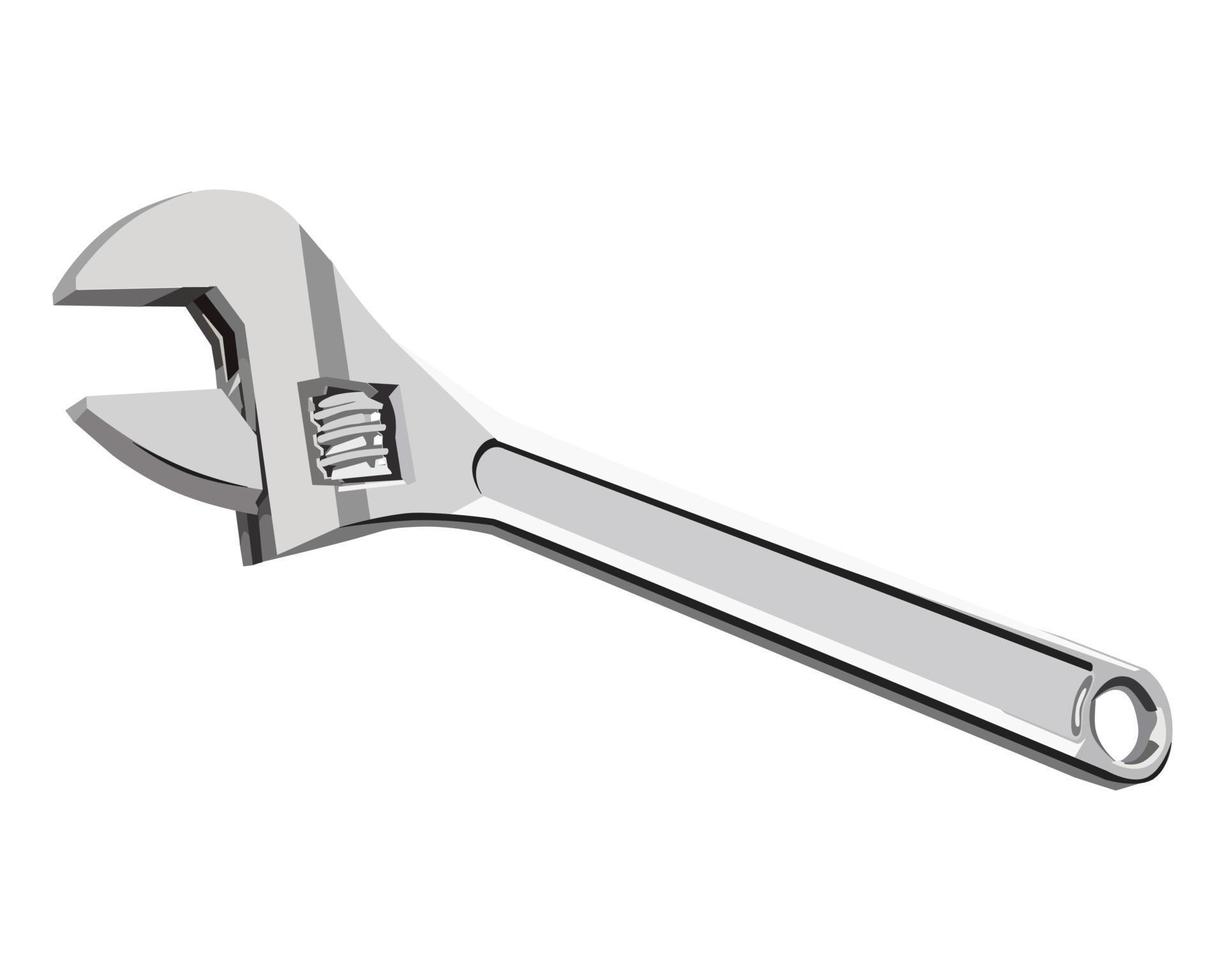 Vector of Monkey Wrench isolated on white background.