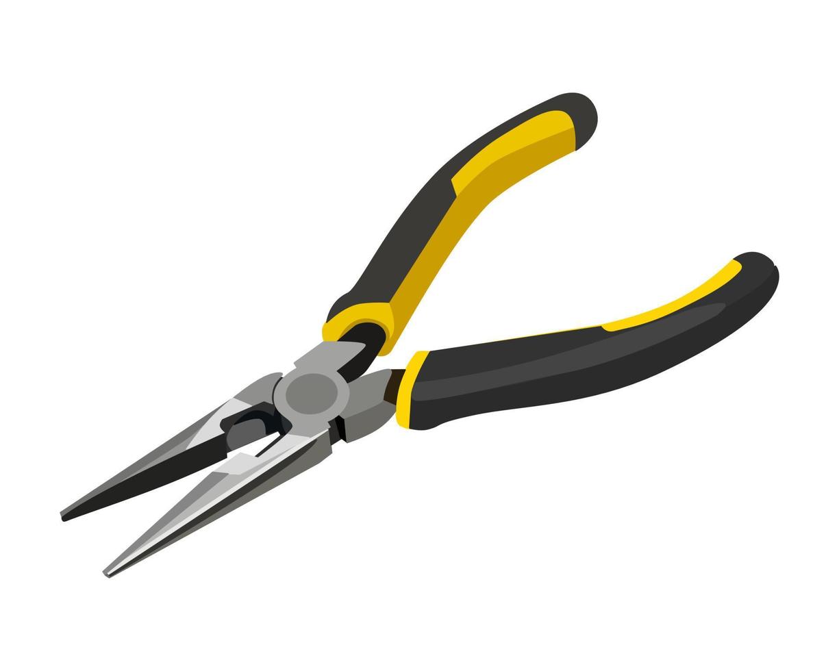 Vector Illustration of Long Nose Pliers isolated on white background.