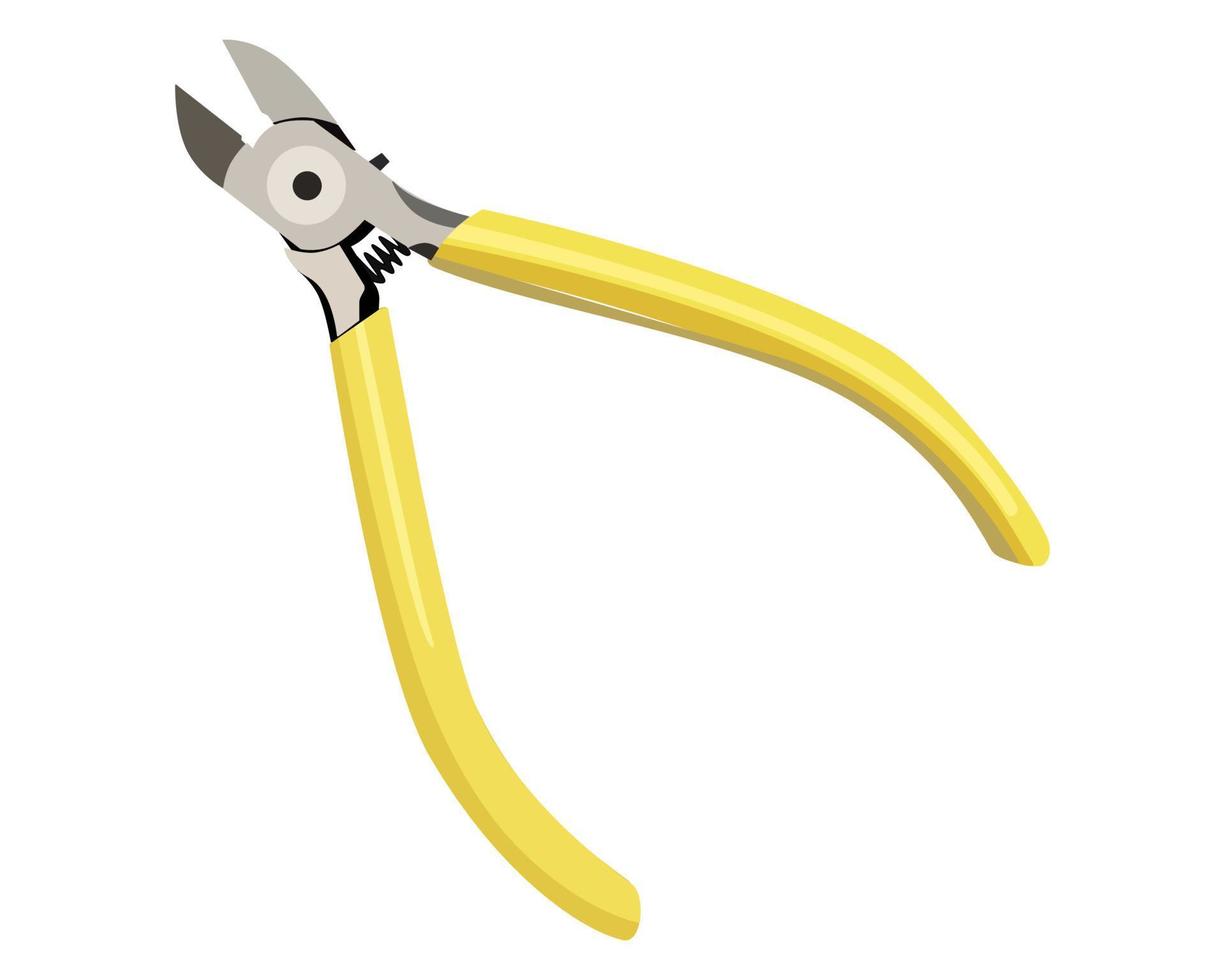 Vector Illustration of Electronics Micro Cutting Plier With Spring isolated on white background.