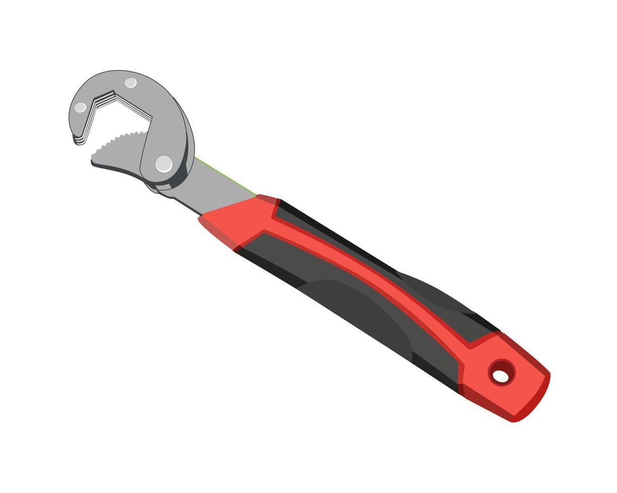 Vector Illustration Universal Wrench isolated on white background. Carpentry hand tools.