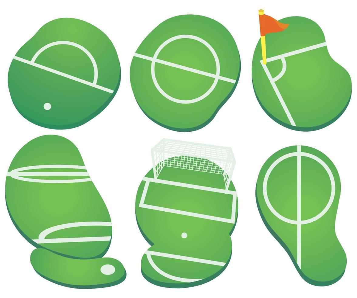 Soccer field freefrom shape elements vector graphic background for banner, illustrate, advertise oofline online.