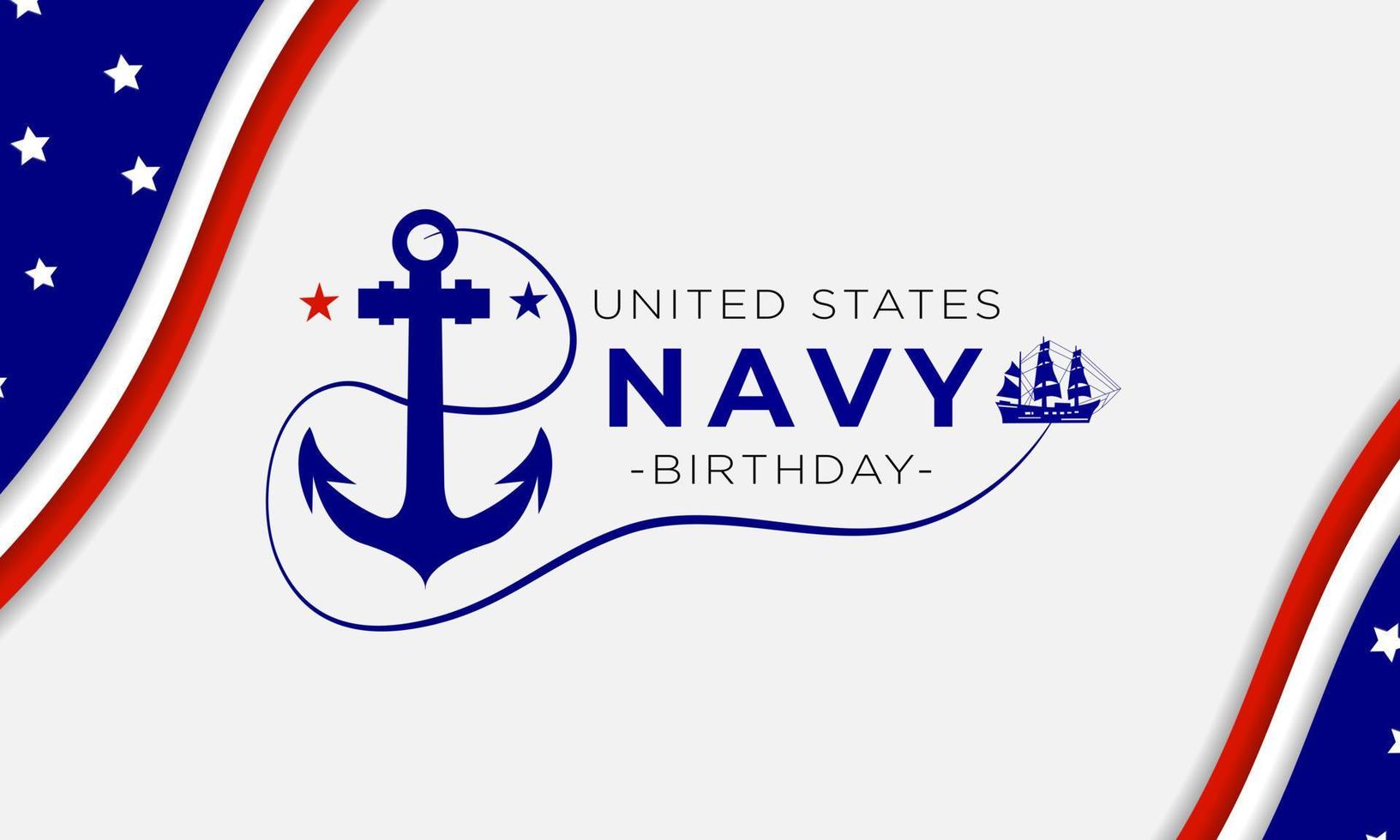 cumpleaños de fondo de la marina de los estados unidos octubre es adecuado para usar con este tema vector
