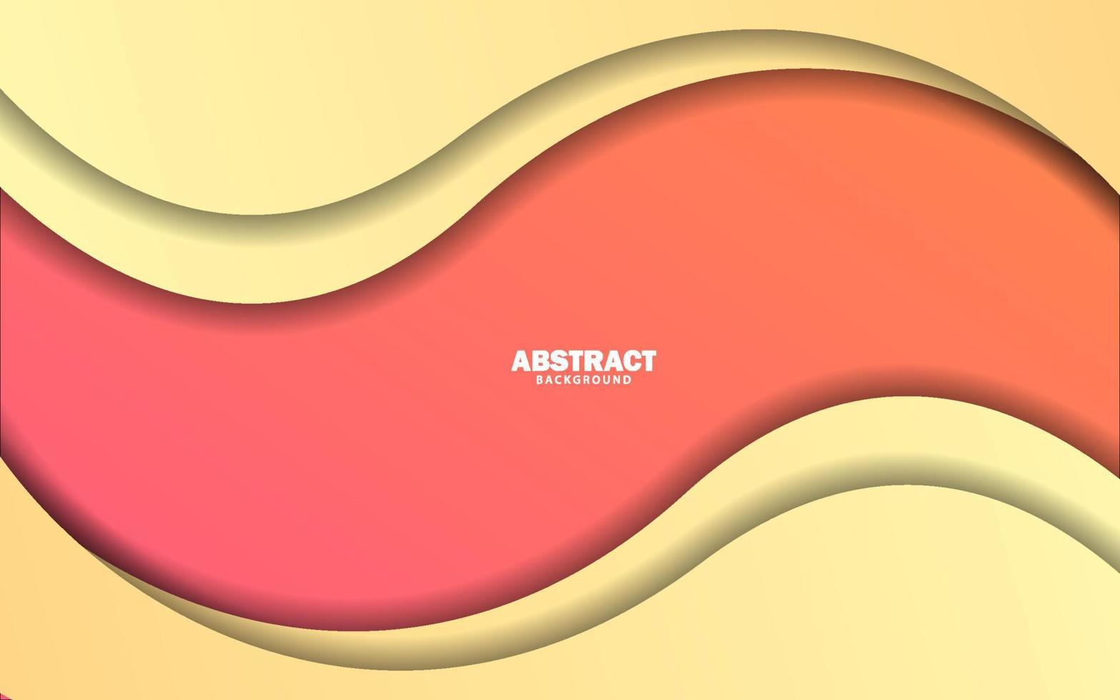 Abstract wave shape papercut yellow and orange color background vector