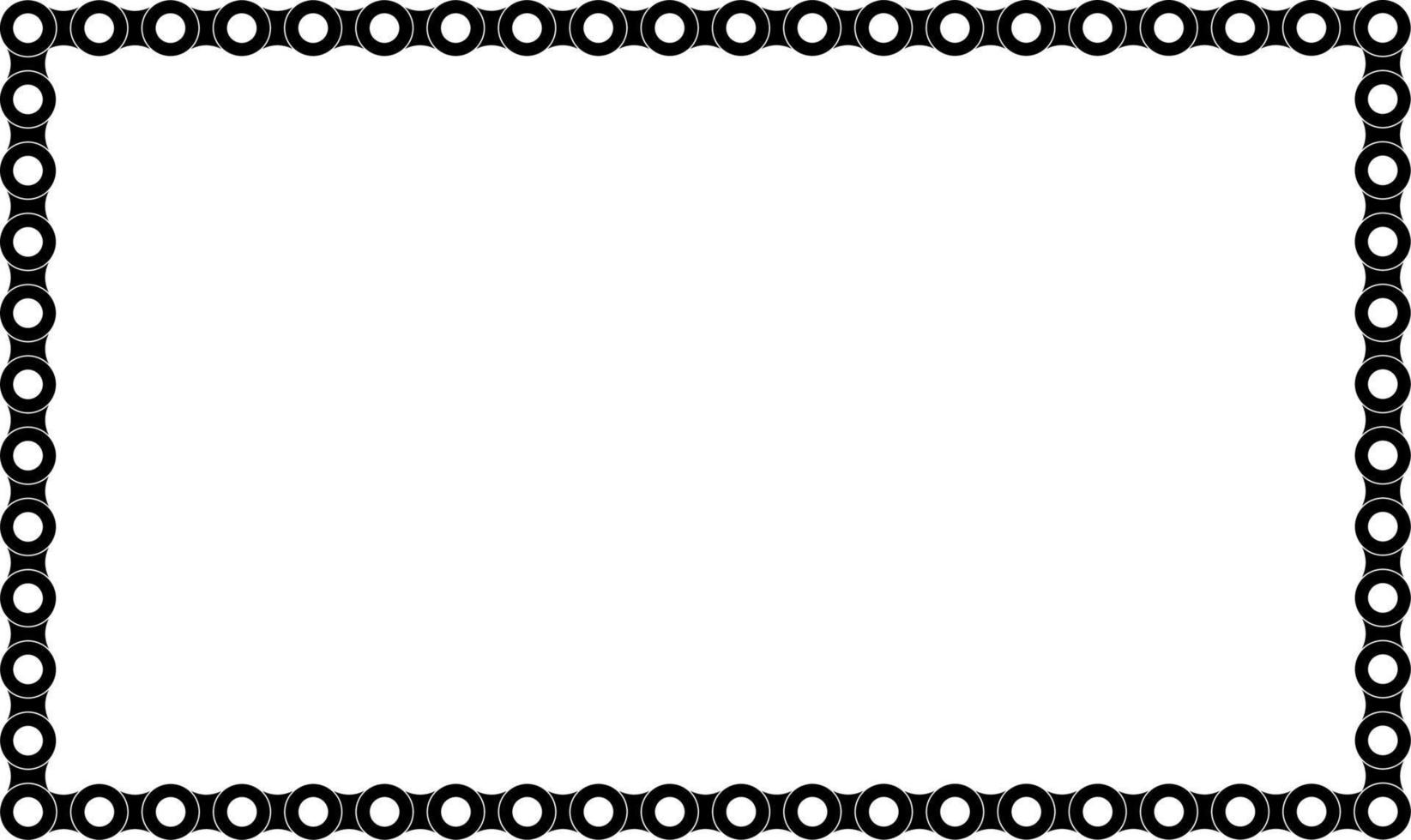 rectangle bicycle chain frame with copy space vector